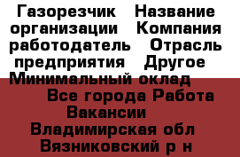 Газорезчик › Название организации ­ Компания-работодатель › Отрасль предприятия ­ Другое › Минимальный оклад ­ 20 000 - Все города Работа » Вакансии   . Владимирская обл.,Вязниковский р-н